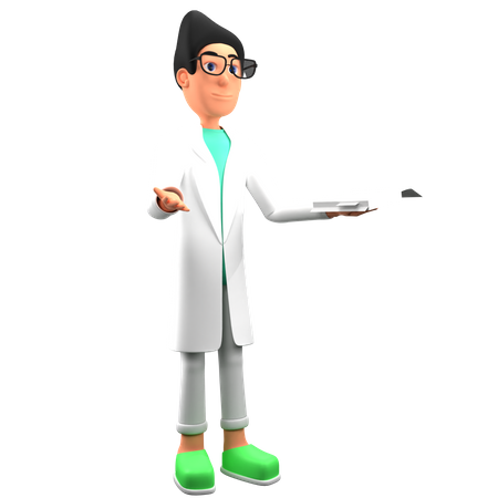 Doctor Write Medical Prescription  3D Illustration