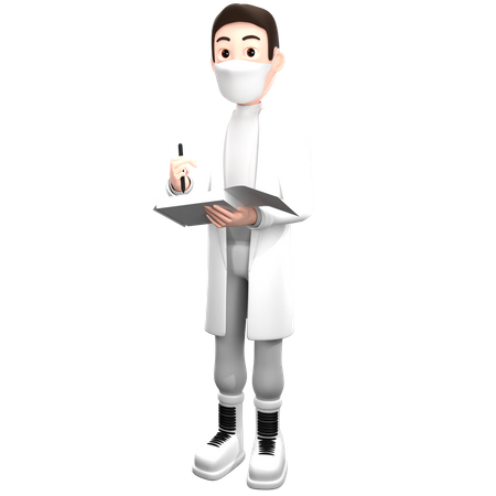 Doctor Write Medical Prescription  3D Illustration