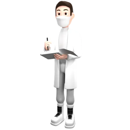Doctor Write Medical Prescription  3D Illustration