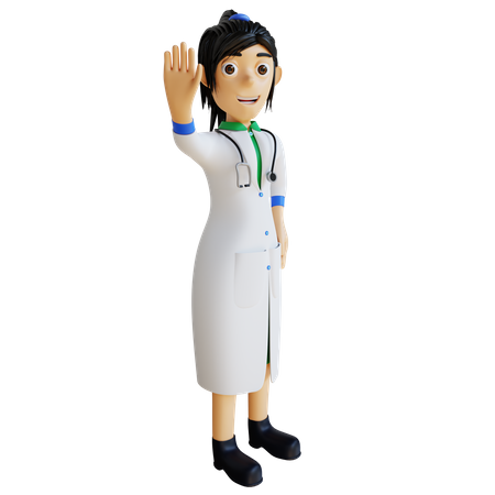 Doctora saludando  3D Illustration
