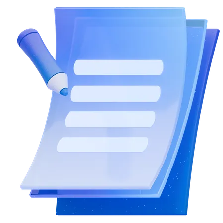 Document  3D Icon