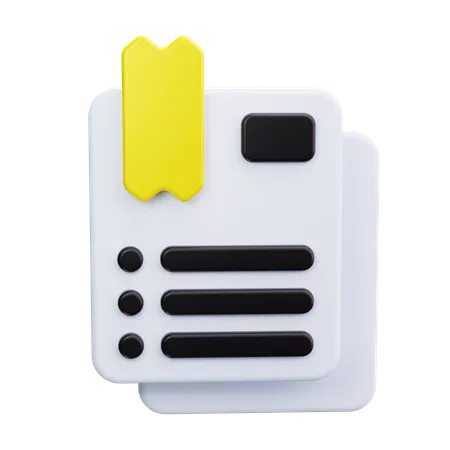 Document  3D Icon