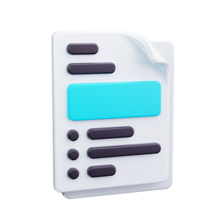 Document  3D Icon