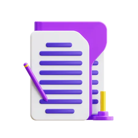 Document  3D Icon