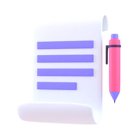 Document  3D Icon