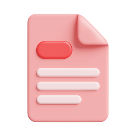 Document  3D Icon
