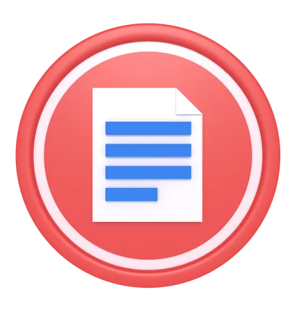 3 D Rendering Of Document Icon 3D Illustration