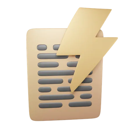 Lightning Super Important Documents 3D Icon