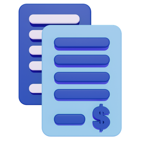 Document commercial  3D Icon