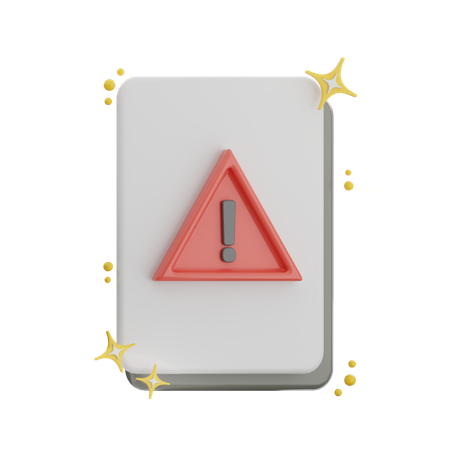 Document Alert  3D Icon