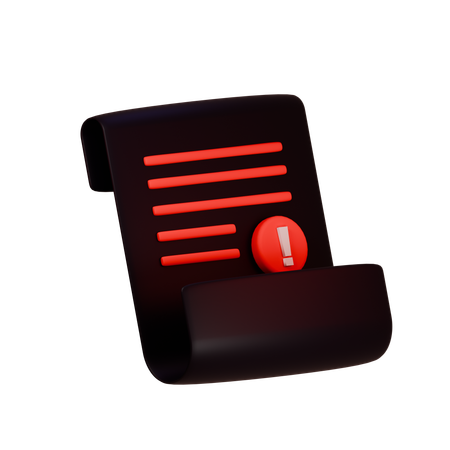 Document Alert  3D Icon