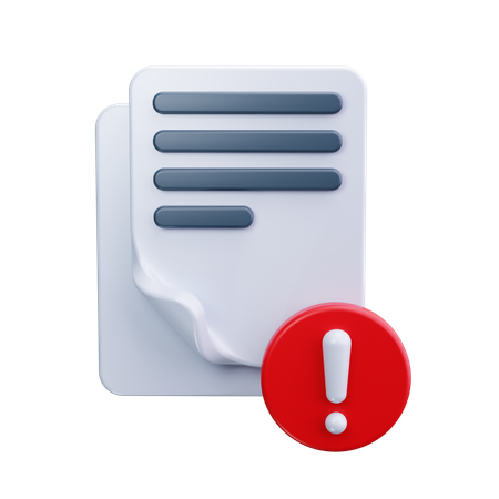 Document Alert  3D Icon