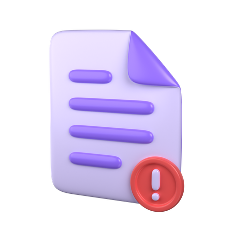 Document Alert  3D Icon