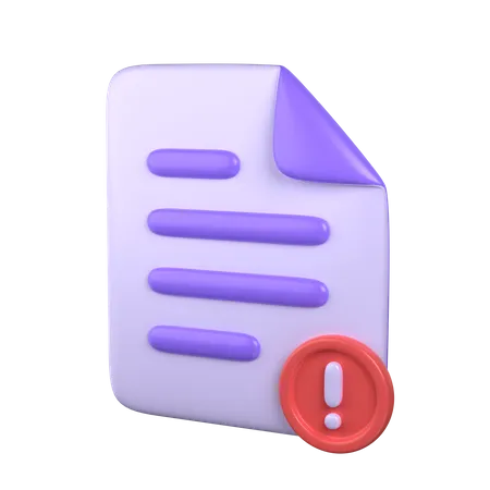 Document Alert  3D Icon