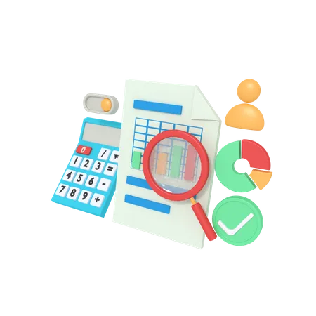 3 D Illustration Of Shearching SEO Calculate 3D Icon