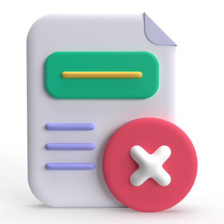 Document annuler  3D Icon