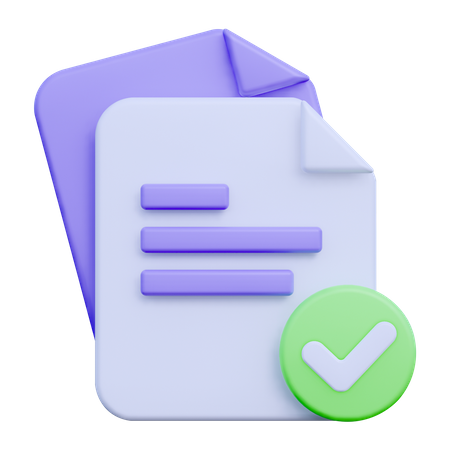 Document Approved  3D Icon