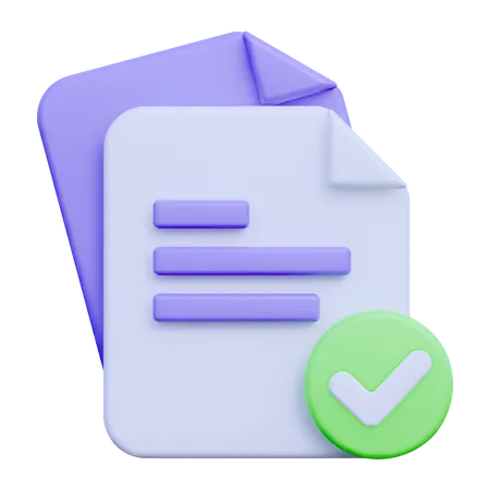 Document Approved  3D Icon