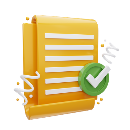 Document Approved  3D Icon