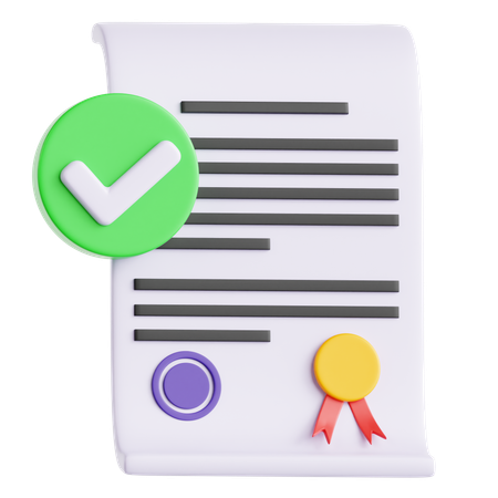 Document Approved  3D Icon