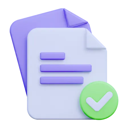 Document Approved 3D Icon