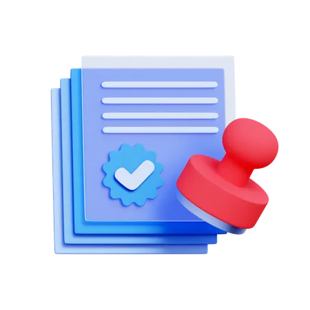 Document Approved Seal  3D Icon