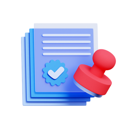 Document Approved Seal  3D Icon