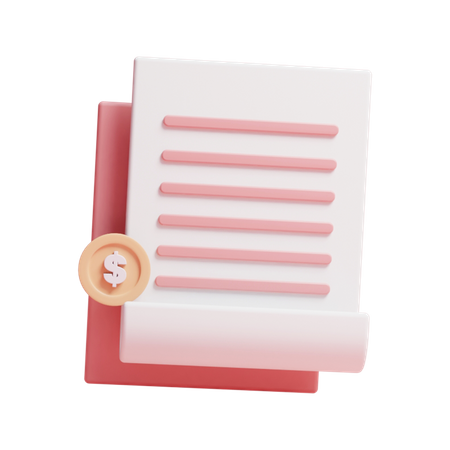 Document monétaire  3D Icon