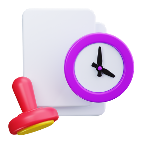 Document avec horodatage  3D Icon