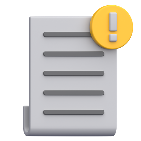 Avertissement de document  3D Icon