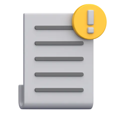 Avertissement de document  3D Icon