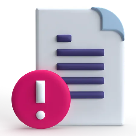 Avertissement de document  3D Icon