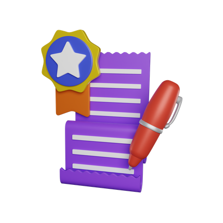 Document Badge  3D Icon