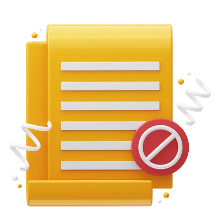 Document Banned  3D Icon