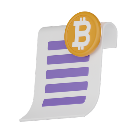 Document Bitcoin  3D Icon