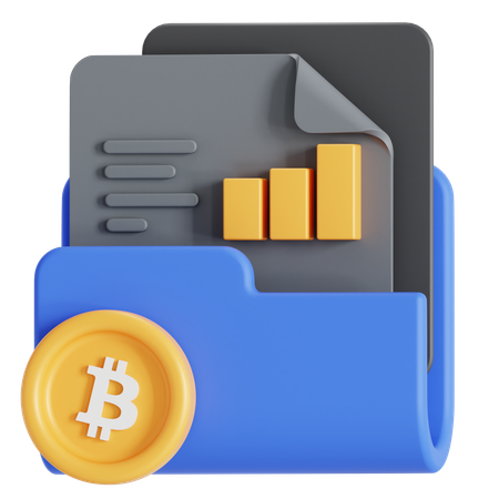 Document Bitcoin  3D Icon