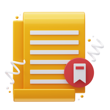 Document Bookmark  3D Icon