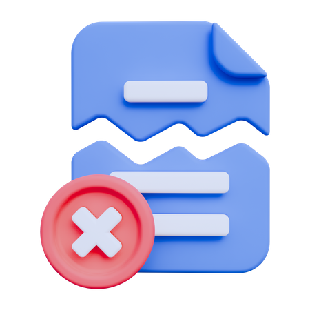 Document Broken  3D Icon