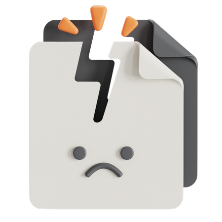 Document broken  3D Icon