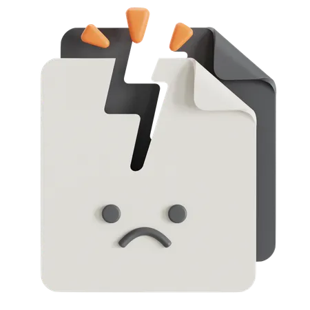 Document broken  3D Icon