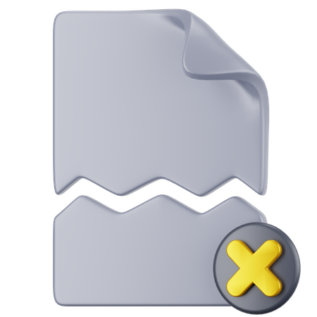 Document cassé  3D Icon