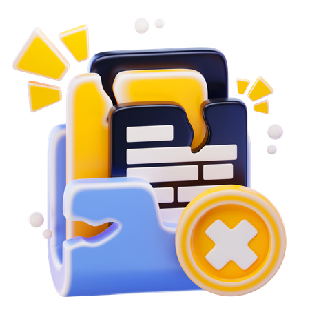 Document cassé  3D Icon