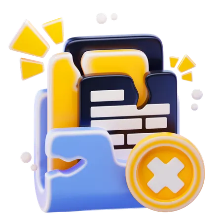 Document cassé  3D Icon