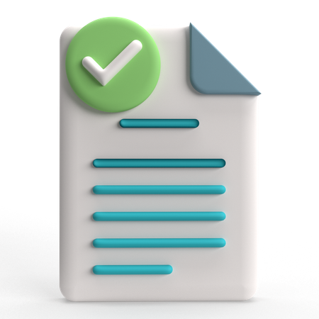 Document Check  3D Icon