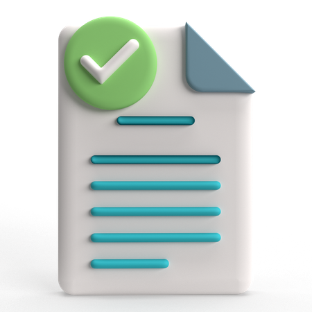 Document Check  3D Icon