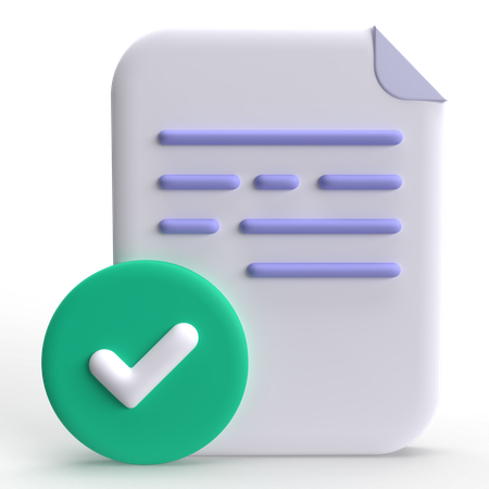 Document Check  3D Icon