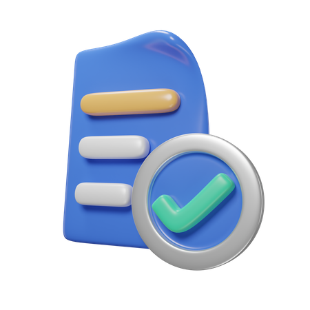 Document Check Mark  3D Icon