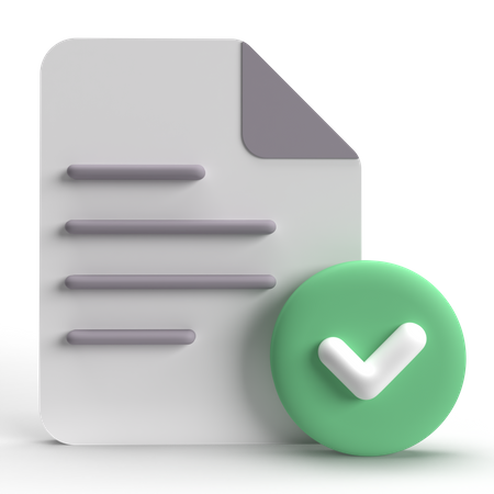 Document Checked  3D Icon