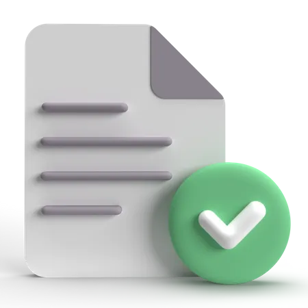 Document Checked  3D Icon