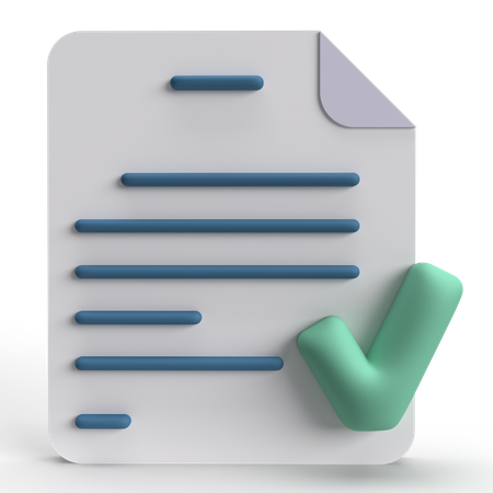 Document Checked  3D Icon